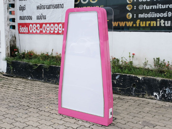 ป้ายไฟโฆษณาสินค้า สีชมพู (ป้ายกล่องไฟ / ป้ายตู้ไฟ  / LightBox) (3)