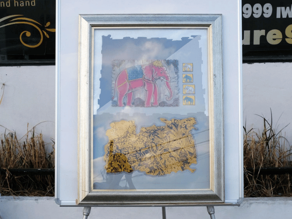 รูปภาพช้าง และป่าไม้ กรอบสีเงิน (10)