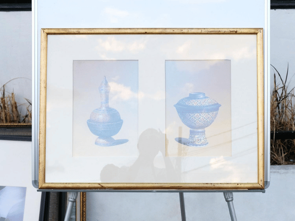 รูปภาพเครื่องลายคราม เครื่องเบญจรงค์ กรอบสีทอง no.2 (3)