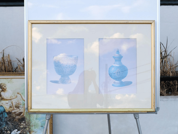 porcelain pictures Benjarong ware, gold frame no.1