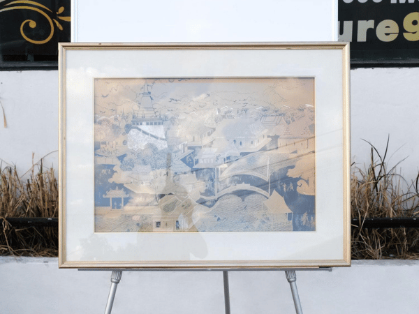 Old city picture, gold frame no.2