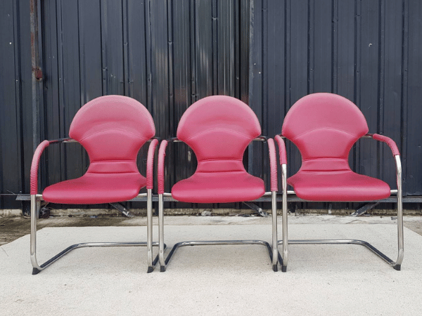 接待椅，U型腿，皮革座椅，红色_AC322CGWBN