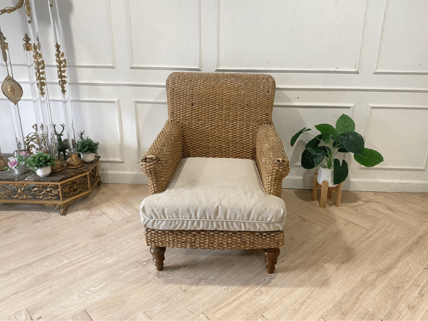 เก้าอี้หวาย เบาะผ้านั่งสบาย (1)