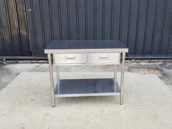 不锈钢柜台，带 2 个抽屉