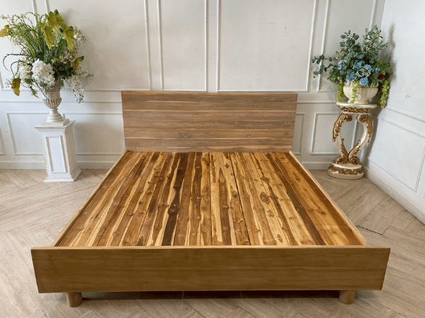 เตียงไม้สัก 6 ฟุต สไตล์วินเทจ (1)