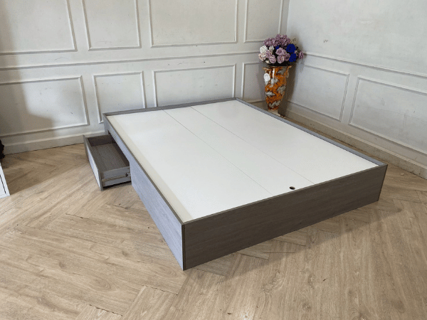 เตียง 5 ฟุต 1 ลิ้นชัก สีเทา สไตล์มินิมอล (1)