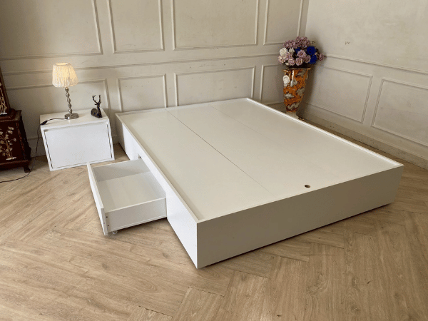 เตียง 5 ฟุต 1 ลิ้นชัก สีเทา สไตล์มินิมอล (1)