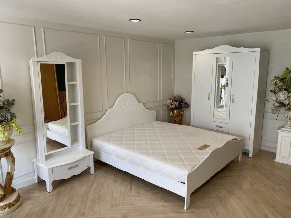 ชุดห้องนอน 6 ฟุต สีขาว สไตล์มินิมอล ยี่ห้อ koncept (1)