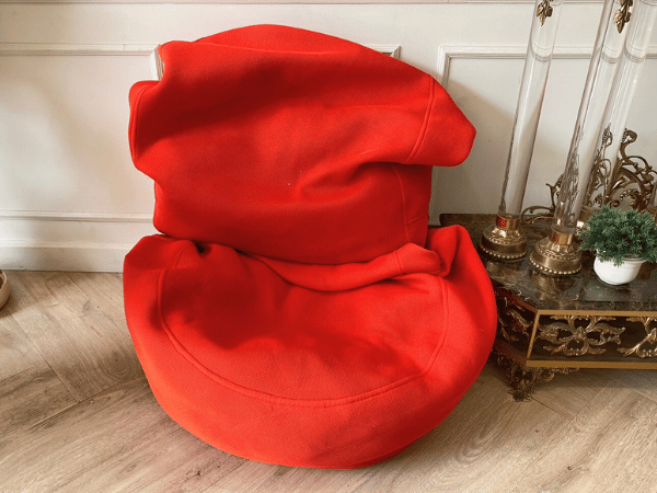 บีนแบคผ้า เบาะนั่งเม็ดโฟม สีส้ม (1)