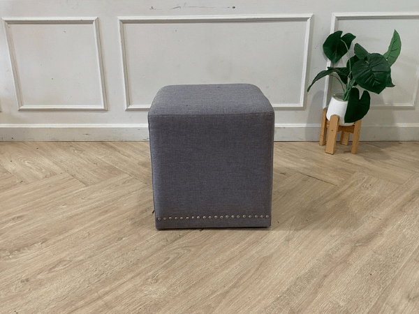 สตูล ปักหมุด เบาะผ้า สีเทา (1)