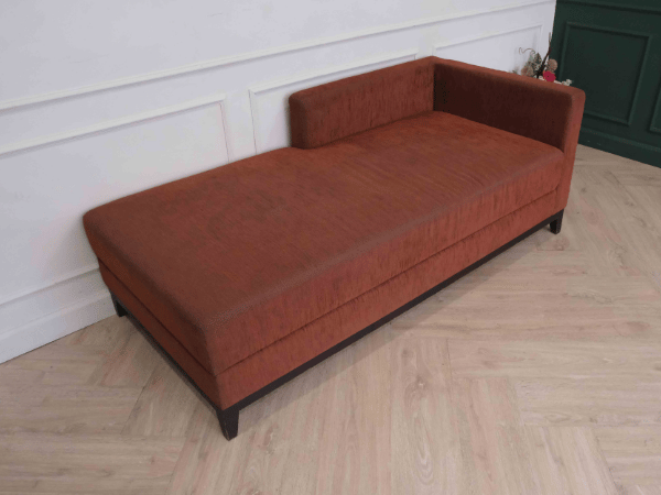 เดย์เบด Daybed โครงไม้ เบาะผ้าสีส้ม (1)