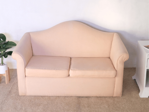 โซฟาผ้า 2 ที่นั่ง สีชมพูอ่อน (1)