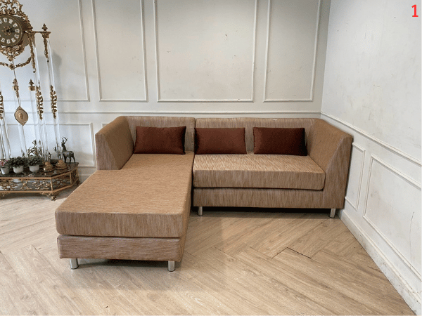 โซฟาเข้ามุมแอล 3 ที่นั่ง เบาะผ้า พร้อมหมอน 3 ใบ *ของใหม่ยังไม่ผ่านการใช้งาน (2)