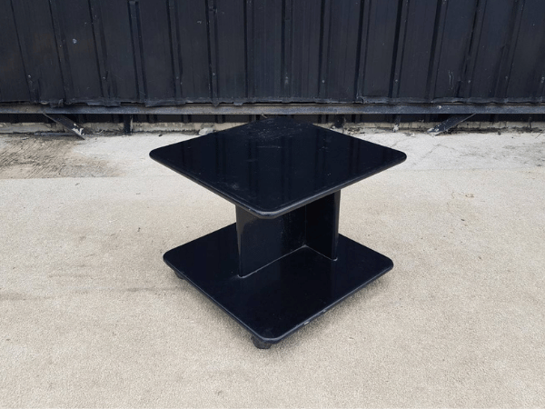 โต๊ะข้าง มีล้อ โครงไม้ สีดำ (1)