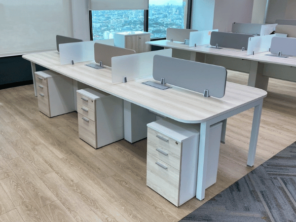 ชุดโต๊ะทำงานกลุ่ม 6 ที่นั่ง พร้อมรางปลั๊กไฟ 360 cm (11)