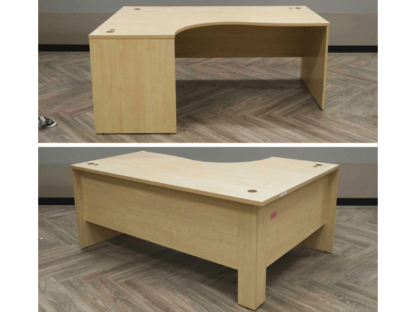 木质办公桌，L 角，左侧，米色，180 厘米