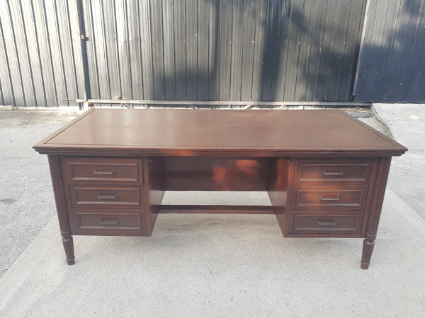 โต๊ะทำงาน 6 ลิ้นชัก สีน้ำตาล 183 cm (1)
